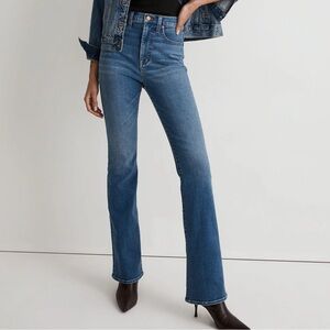 Madewell Blue Skinny Flare Jeans in Elevere Wash Super Stretch Denim
